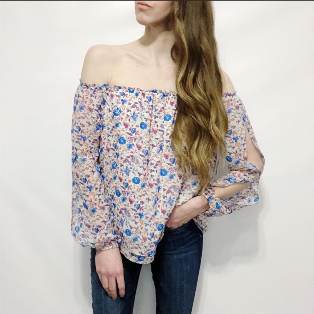 Sanctuary Chantel Floral Print Off Shoulder Top - Picture 2 of 7